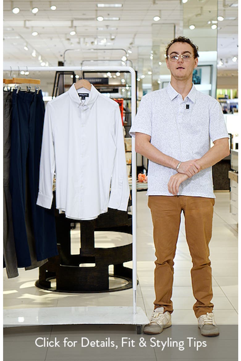 Leeward Trim Fit Micro Dot Performance Button-Up Shirt video