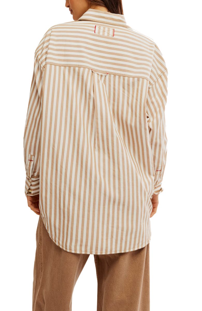Free People Freddie Stripe Oversize Button-Up Shirt, Alternate, color,