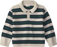 Little Planet Kids' Striped Long Sleeve Polo Sweater