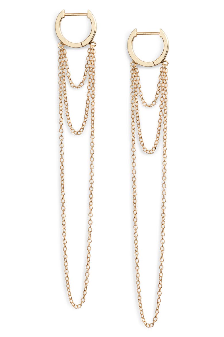 Elmar Huggie Chain Earrings, Main, color, YELLOW VERMEIL