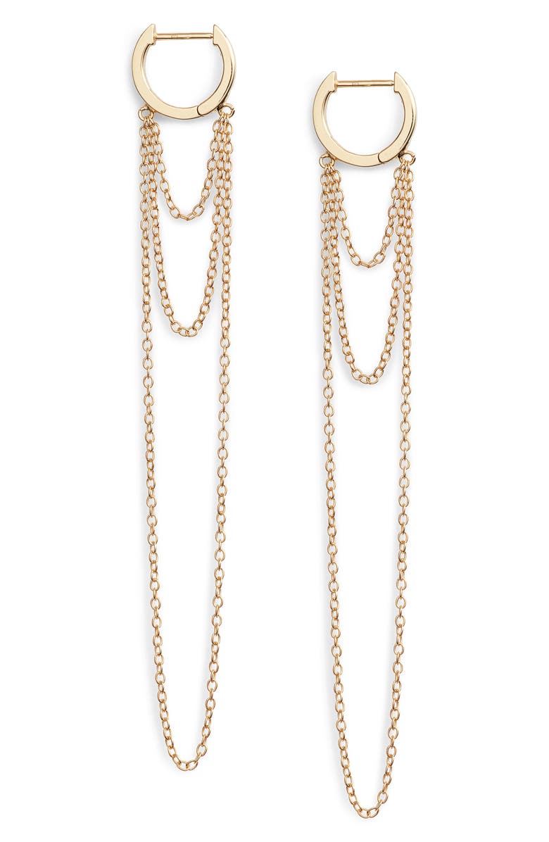 Jennifer Zeuner Elmar Huggie Chain Earrings, Main, color,