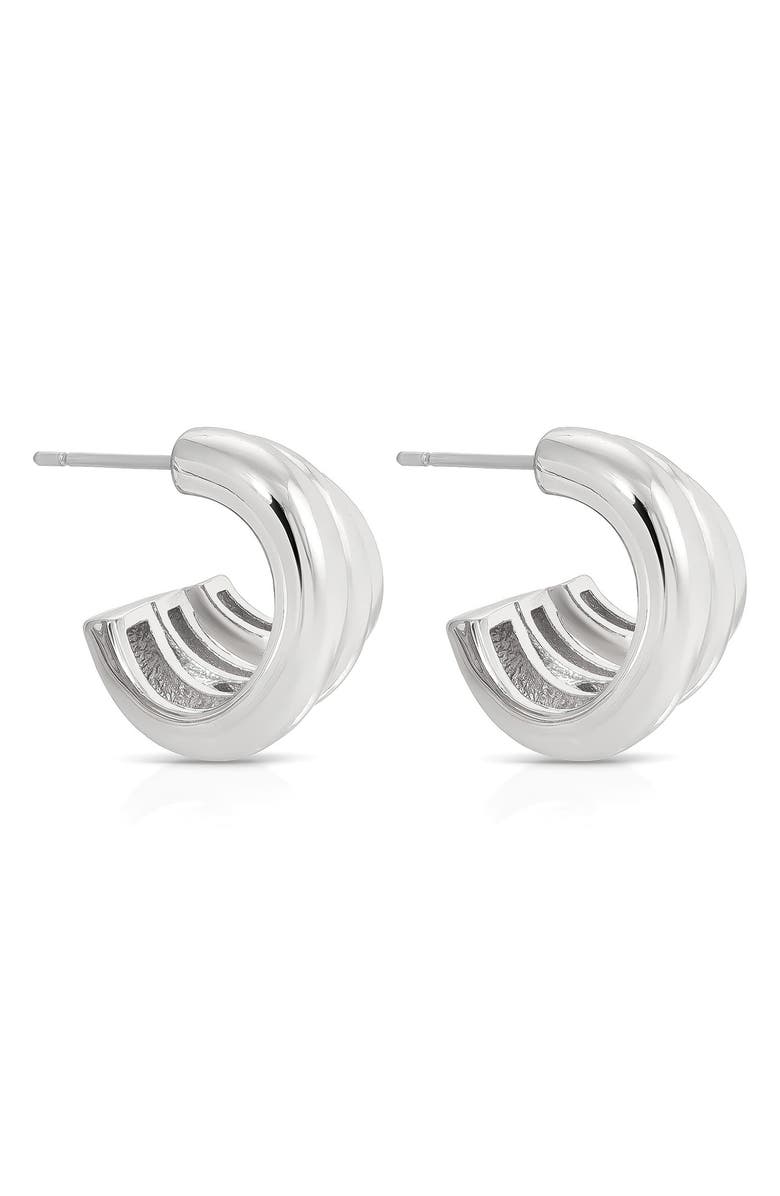 Ettika Rooted Vines Small Hoop Earrings, Alternate, color, Silver