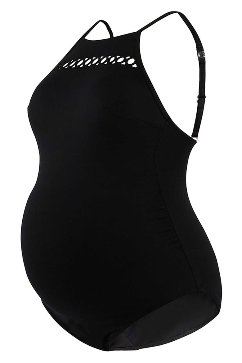Brisbane One-Piece Maternity Swimsuit, Alternate, color, BLACK