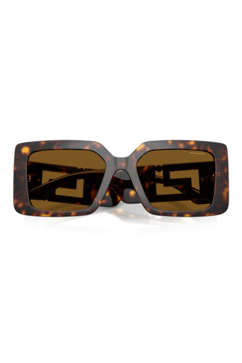 55mm Polarized Square Sunglasses, Alternate, color, HAVANA / BROWN POLAR