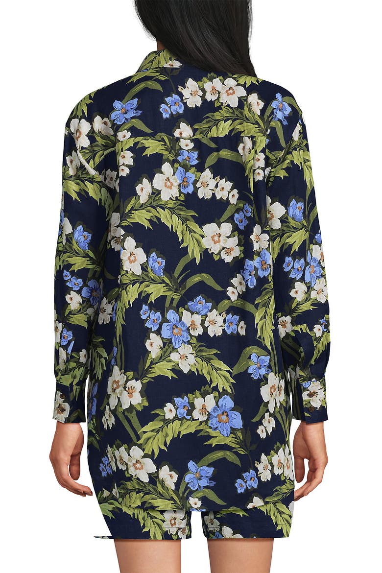 Linen Oversized Button Front Shirt, Alternate, color, Soft Blue Linen