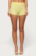 EDIKTED Rosie Scalloped Knit Microshorts