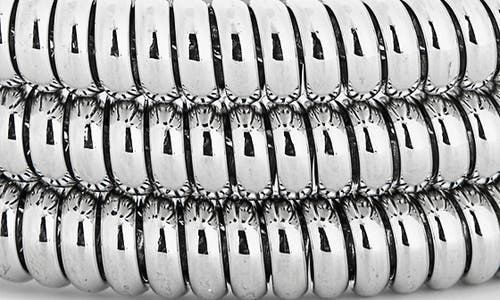 Cz By Kenneth Jay Lane Ribbed Coil Bracelet In Polished Silver