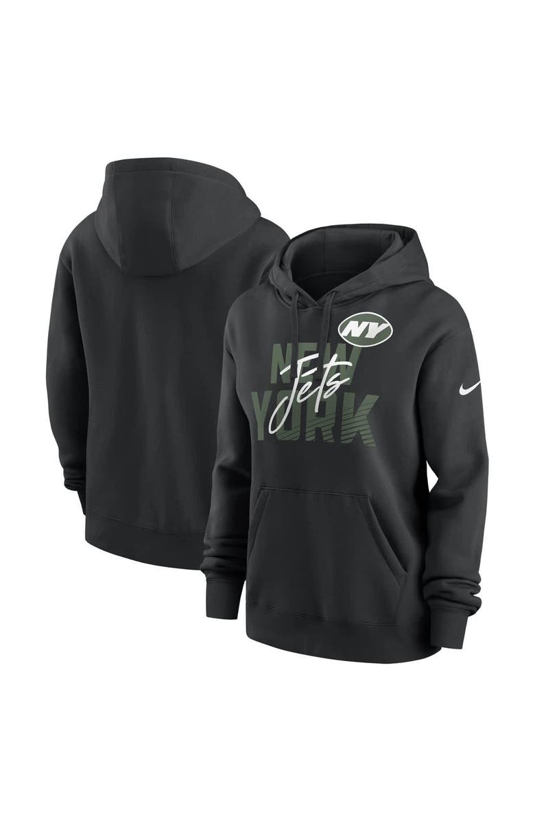 Nike Women's Nike Black New York Jets Wordmark Club Fleece Pullover Hoodie, Main, color, Black
