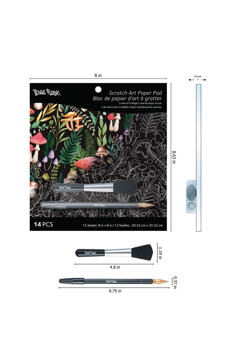 Brea Reese Nature Scratch Art Paper Pad 12 Designs, 8X8, Alternate, color, 