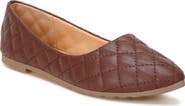 LONDON RAG Rikhani Quilted Pointed Toe Ballet Flat