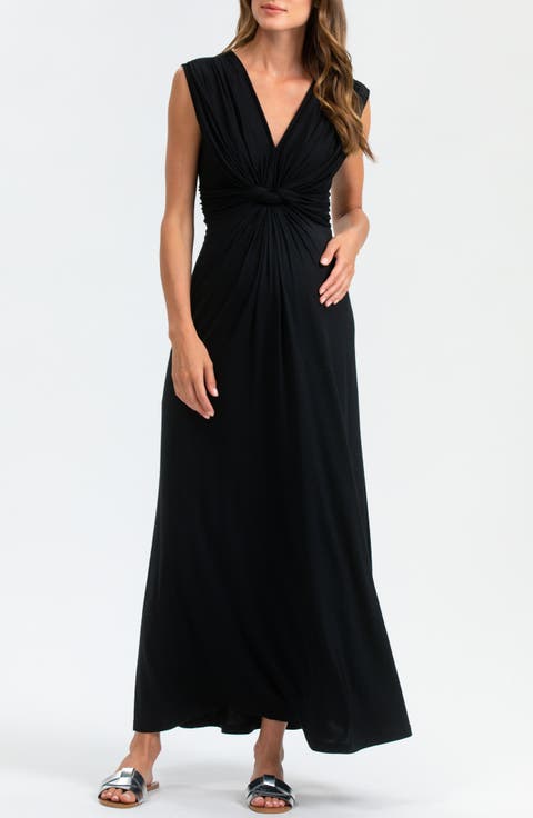 Knotted Maternity/Nursing Maxi Dress