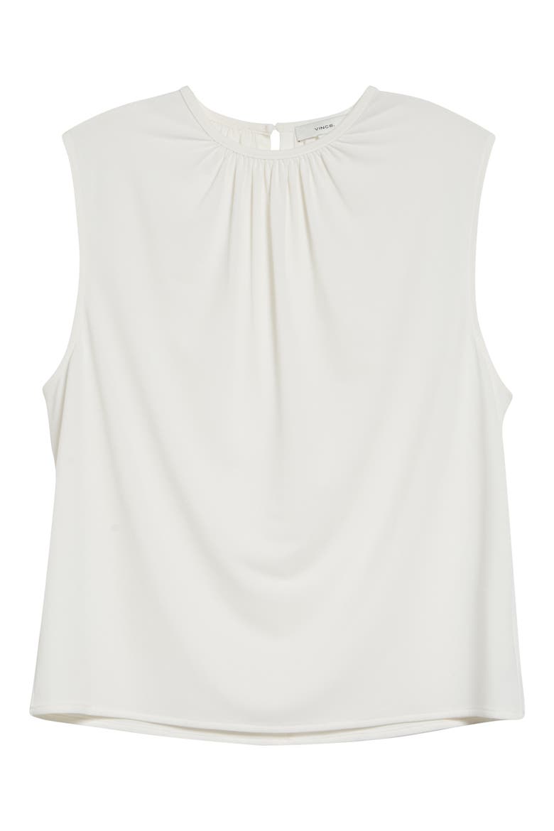 Gathered Jewel Neck Top, Alternate, color, OFF WHITE