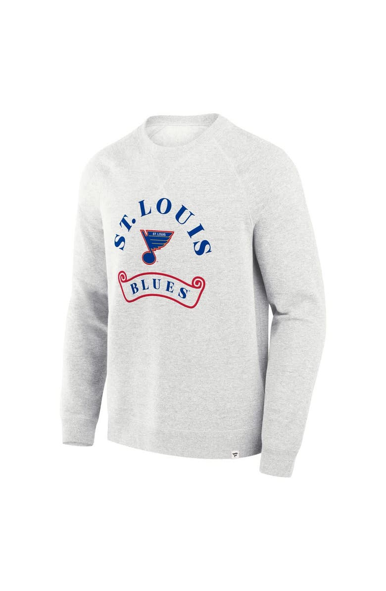 FANATICS Men's Fanatics Heather Gray St. Louis Blues Banner Fleece Raglan Pullover Sweatshirt, Alternate, color, Heather Gray