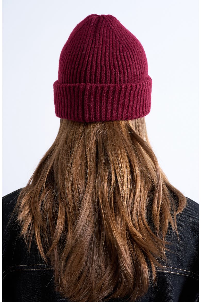 Henry Rib Beanie, Alternate, color, BURGUNDY