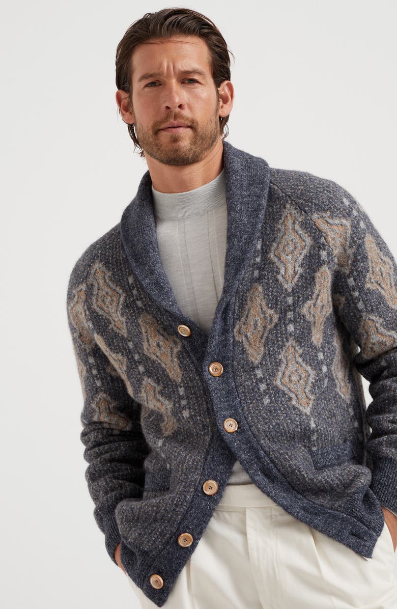 Brunello Cucinelli Jacquard cardigan, Alternate, color, 