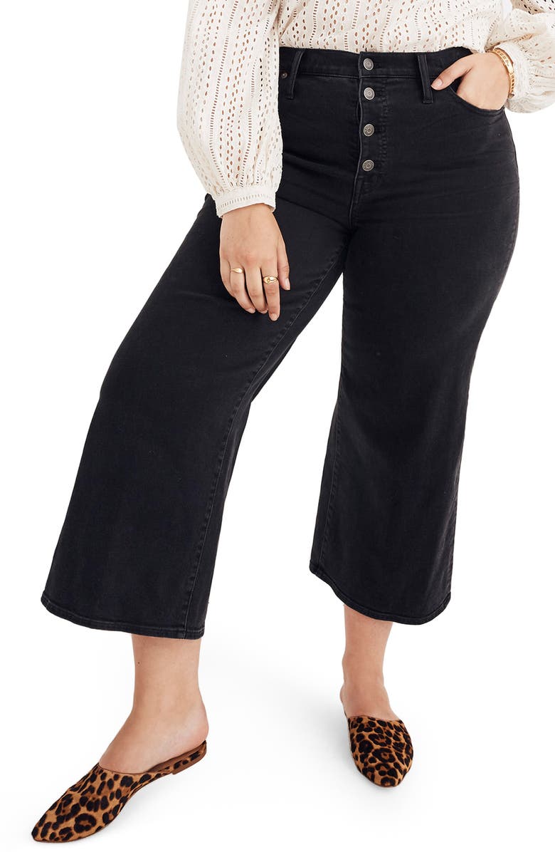 Madewell Button Fly Crop Wide Leg Jeans, Alternate, color, 