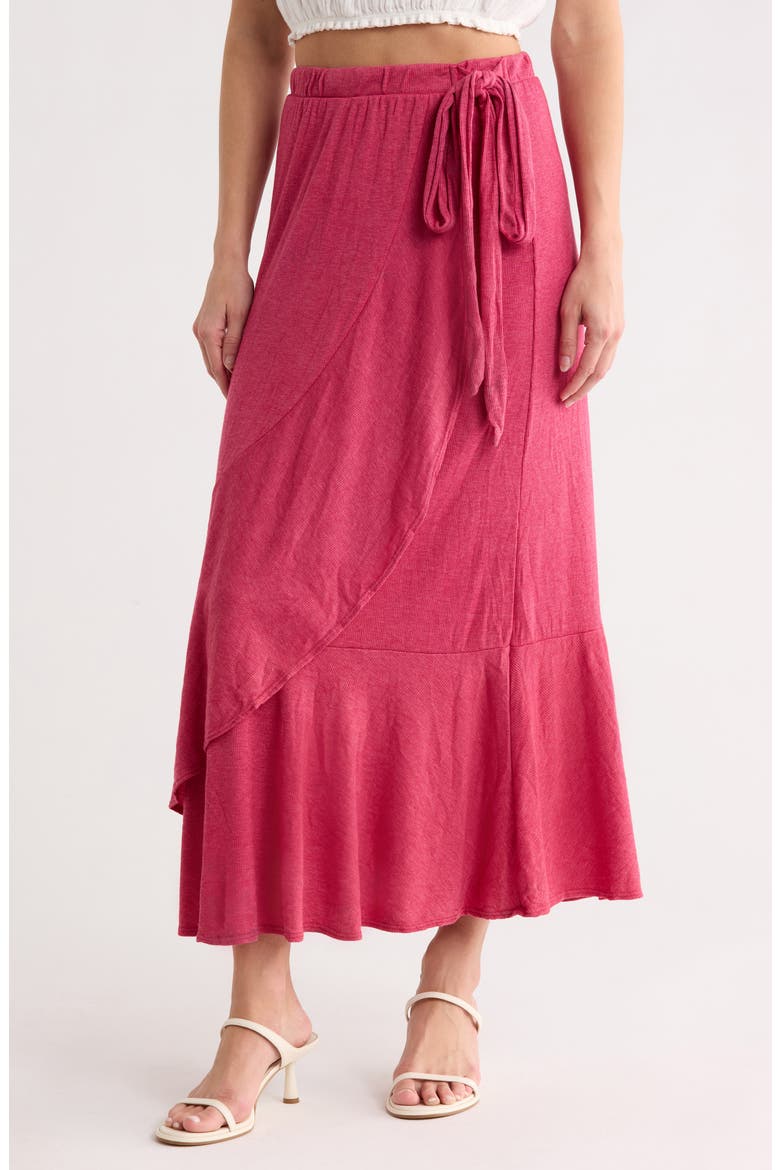 Wrap Midi Skirt, Main, color, ROSEWOOD