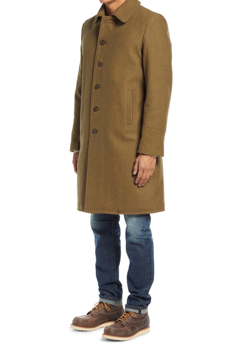 Wool Blend Officer's Coat, Alternate, color, OLIVE