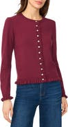 CeCe Ruffle Trim Cardigan