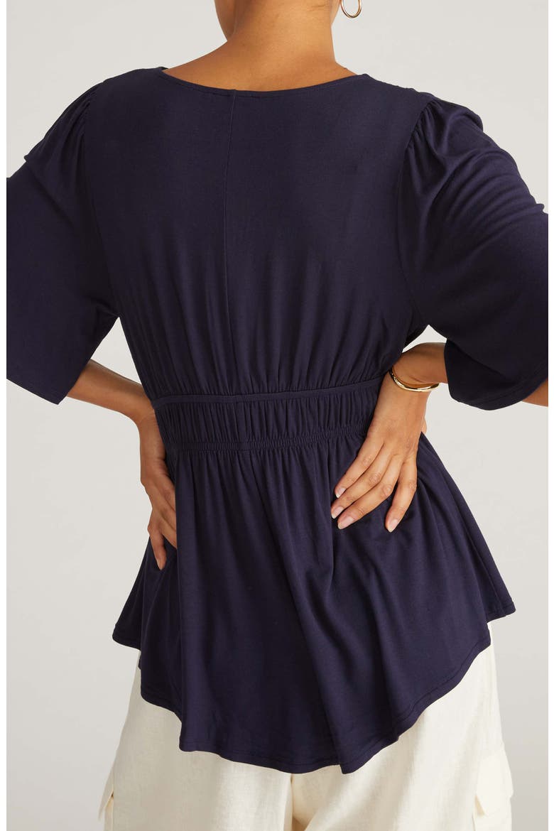 Liquid Jersey Peplum Top, Alternate, color, MIDNIGHT
