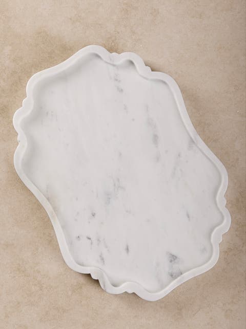 Cascade White Marble Tray