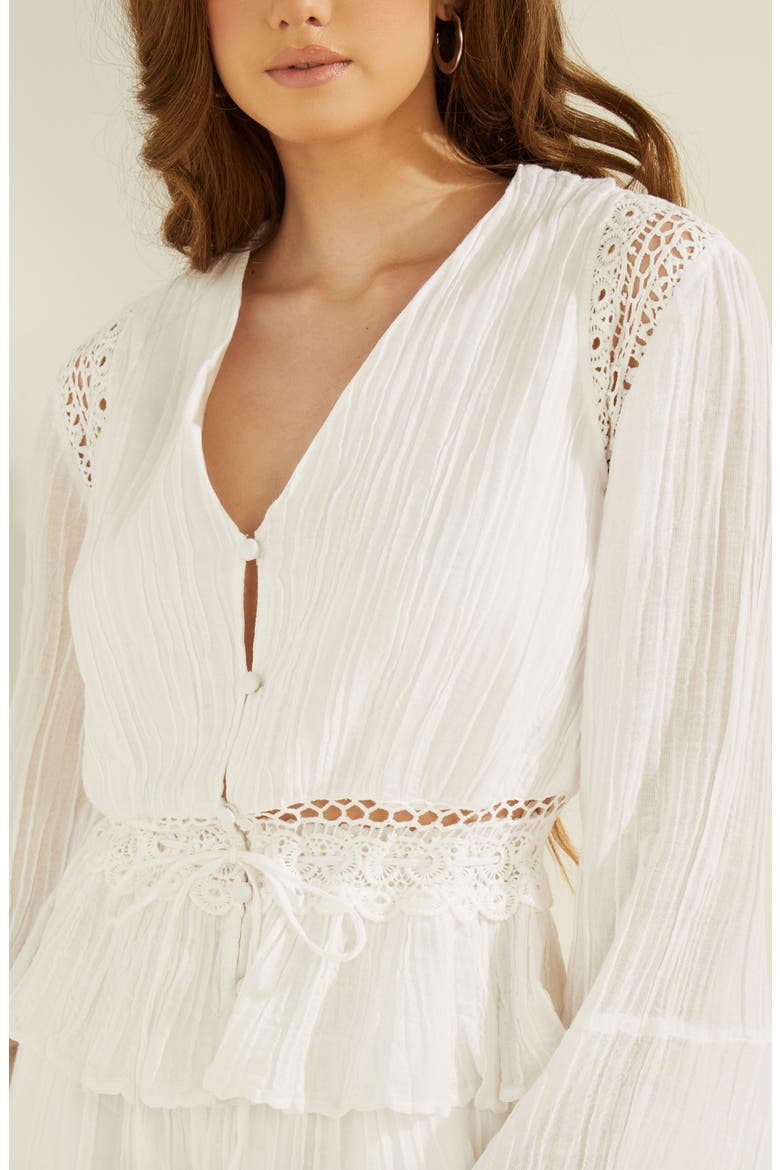 Remi Bell Sleeve Top, Alternate, color, WHITE