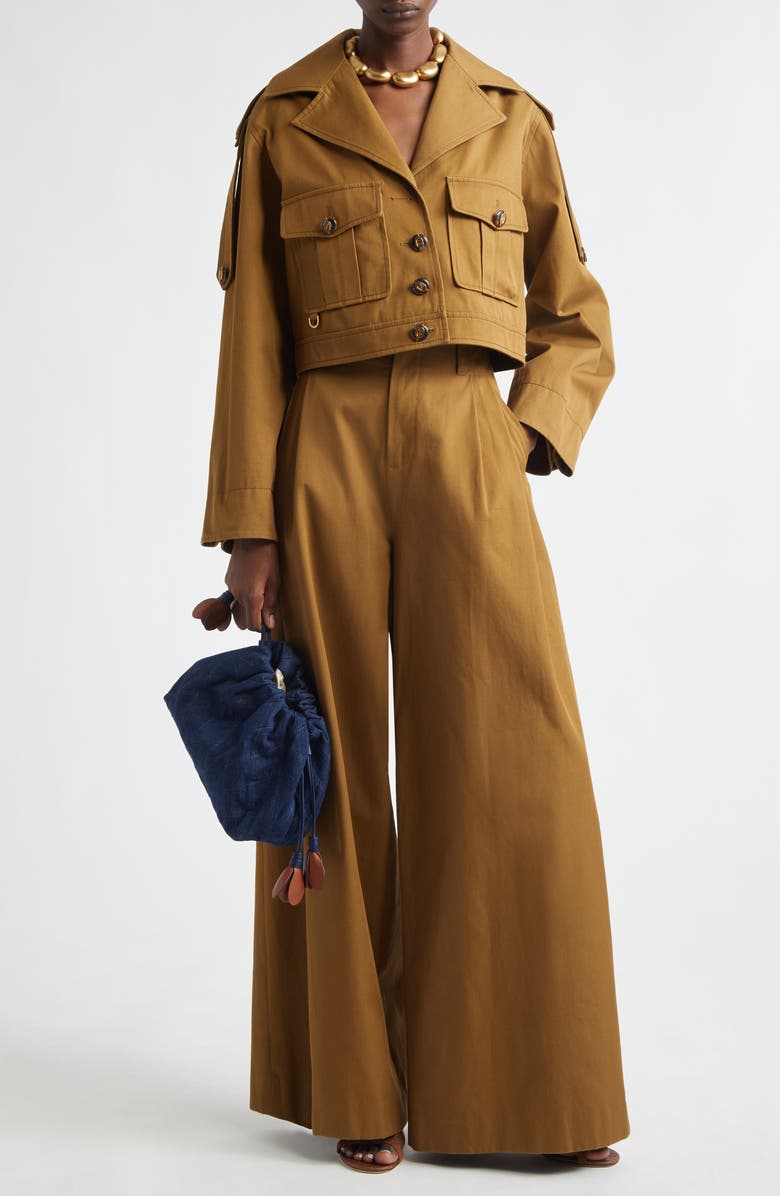 Zimmermann Kindred Spirit Luna Cotton Drill Cargo Jacket, Alternate, color, Dark Khaki