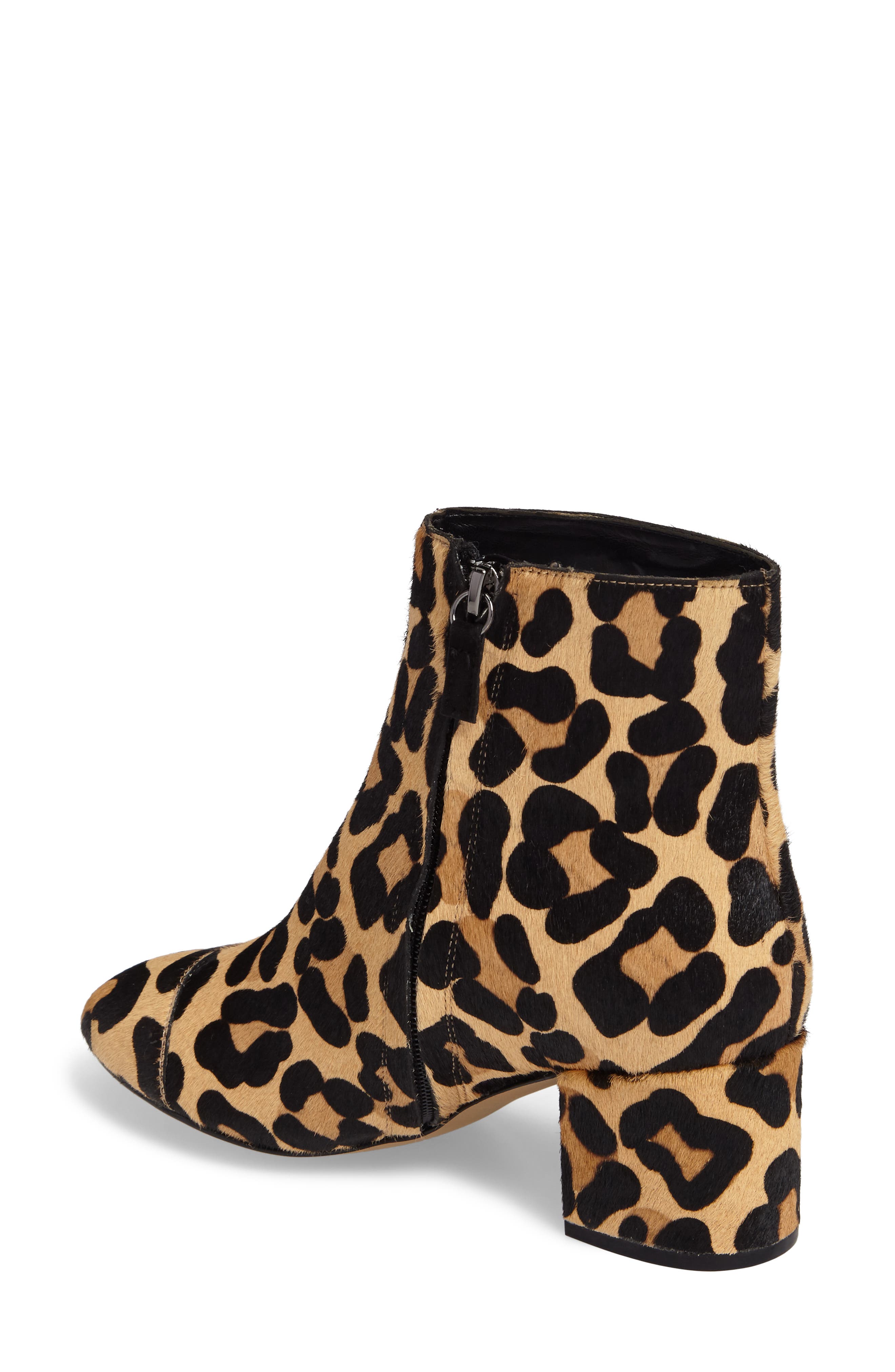 Cade Genuine Calf Hair Bootie, Alternate, color, LEOPARD CALF HAIR