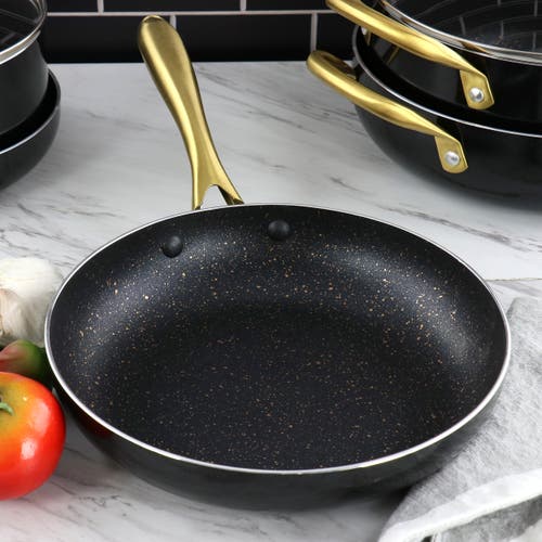 Gibson Home Ellsworth 9.5 Inch Aluminum Nonstick Frying Pan In Black