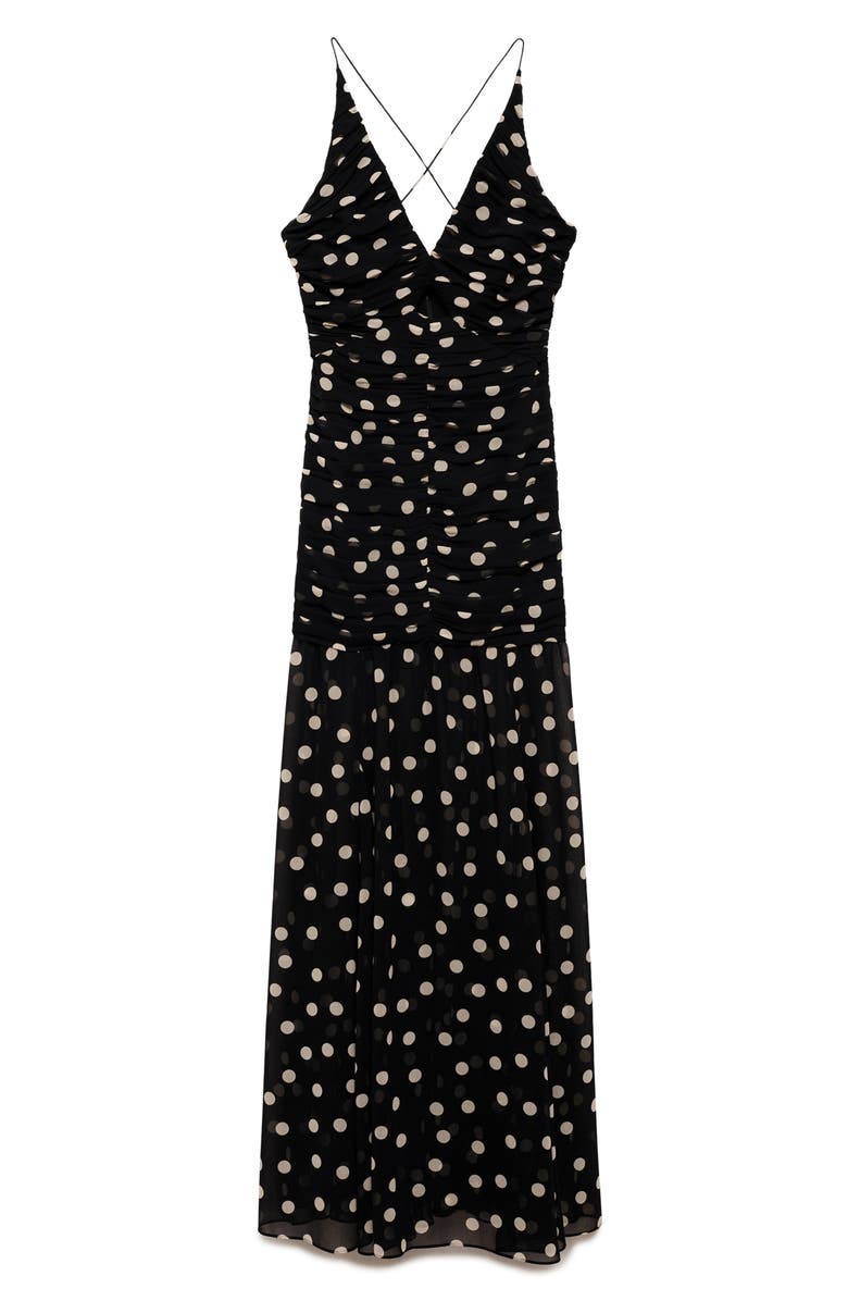 MANGO Polka Dot Maxi Dress, Main, color, 