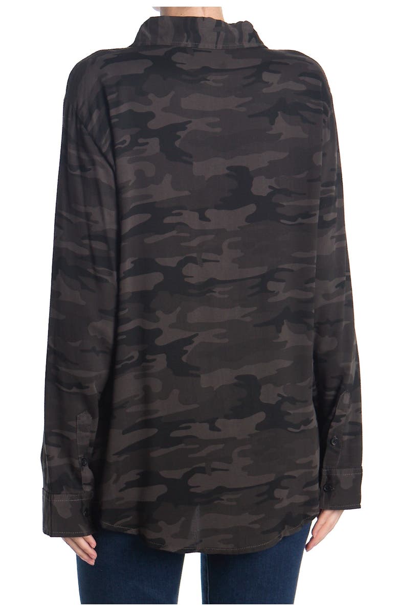 Sanctuary Long Sleeve Camo Tencel Boyfriend Shirt, Alternate, color, 
