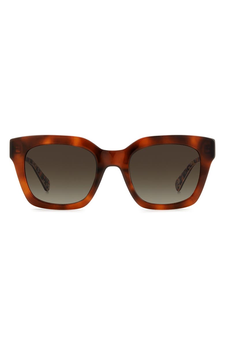Kate Spade New York camryns 50mm gradient polarized square sunglasses, Main, color, Medium Brown