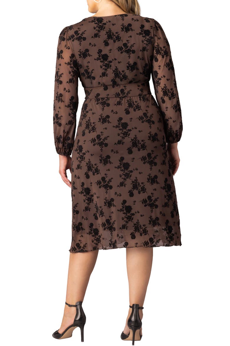 Melanie Floral Mesh Cocktail Dress, Alternate, color, SABLE FLOCKED FLORALS