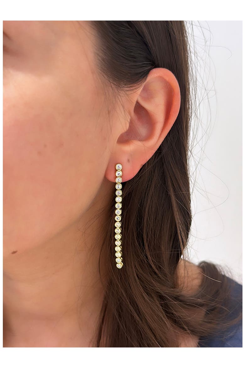Round Bezel Set Drop Earrings, Alternate, color, GOLD