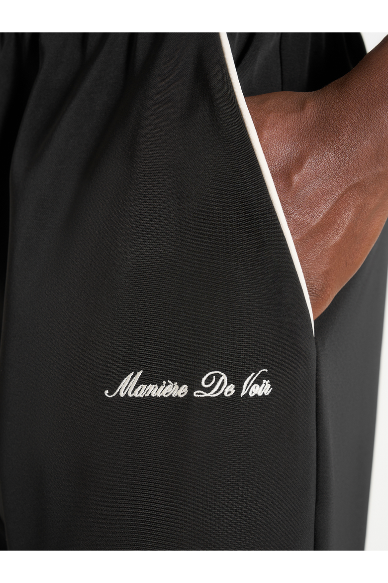 Signature Piped Track Pants, Alternate, color, Black
