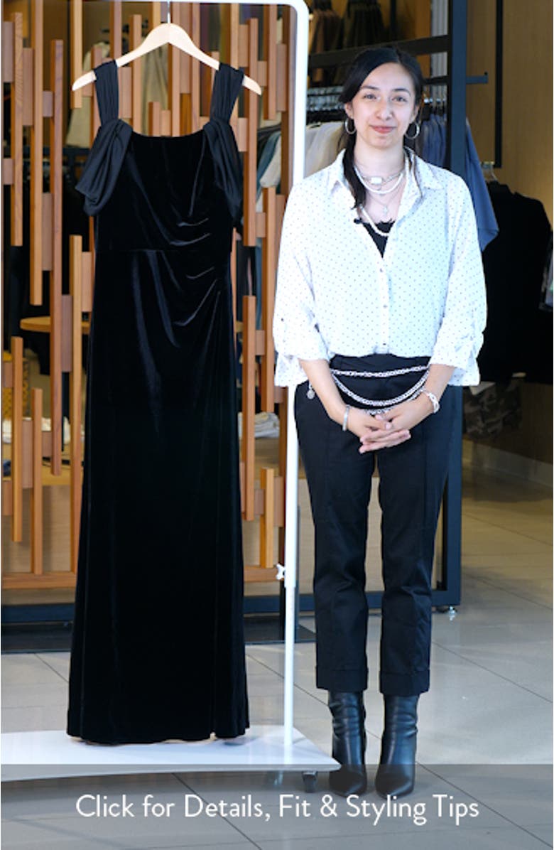 Cold Shoulder Velvet Gown, sales video thumbnail