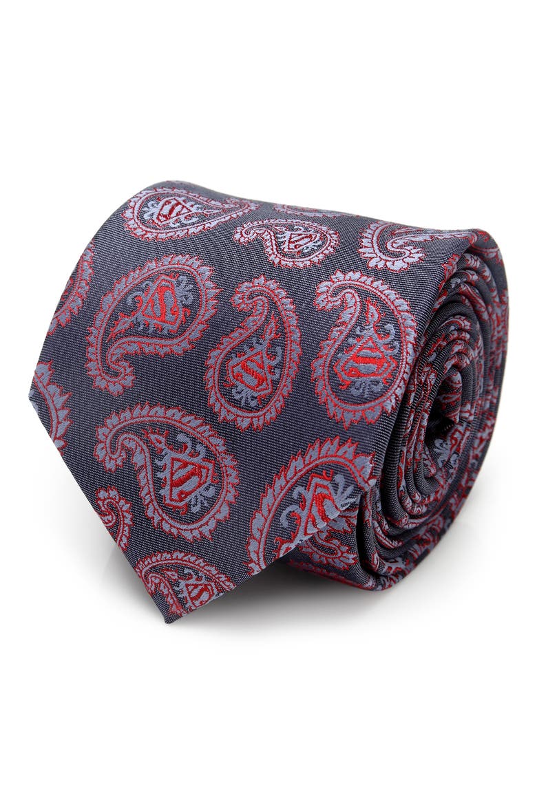 Superman Paisley Silk Tie, Main, color, BLUE