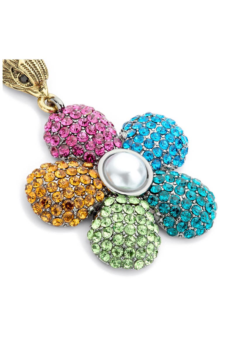 Pavé Crystal & Faux Pearl Flower Drop Earrings, Alternate, color, MULTI