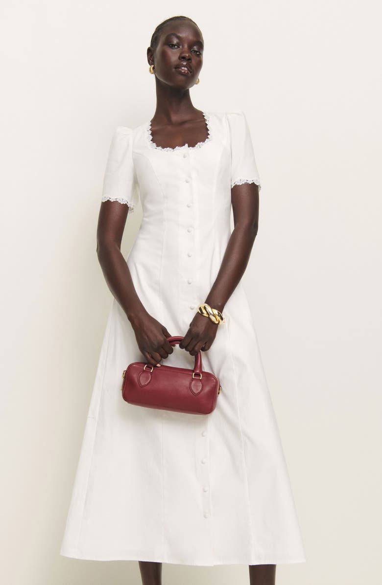 Reformation Alida Organic Cotton Button-Up Midi Dress, Alternate, color,