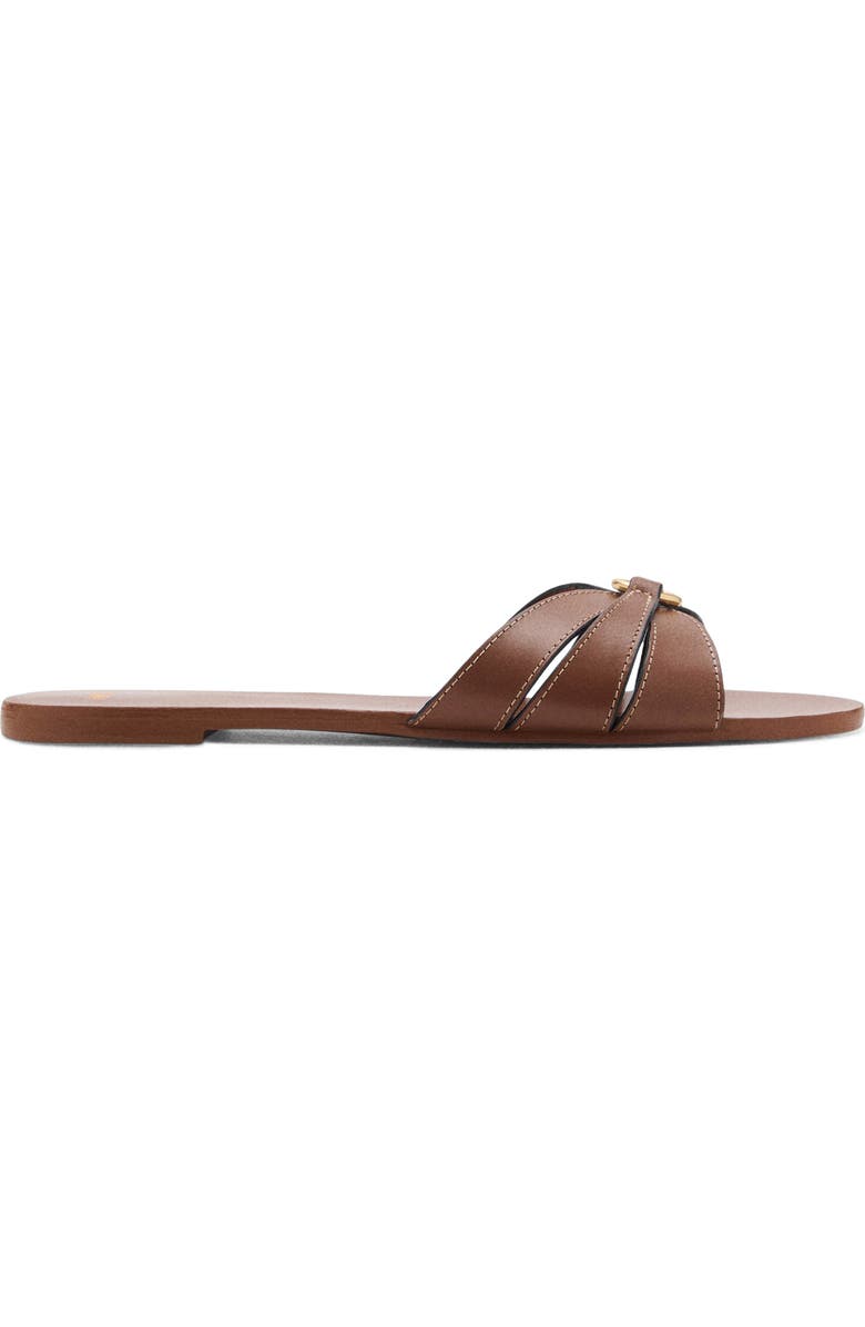 MANGO Slide Sandal, Alternate, color, Leather
