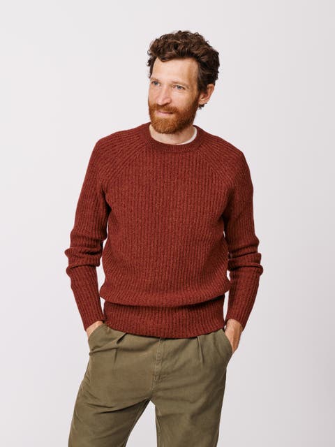 Ray Fisherman Rib Crew Neck Sweater