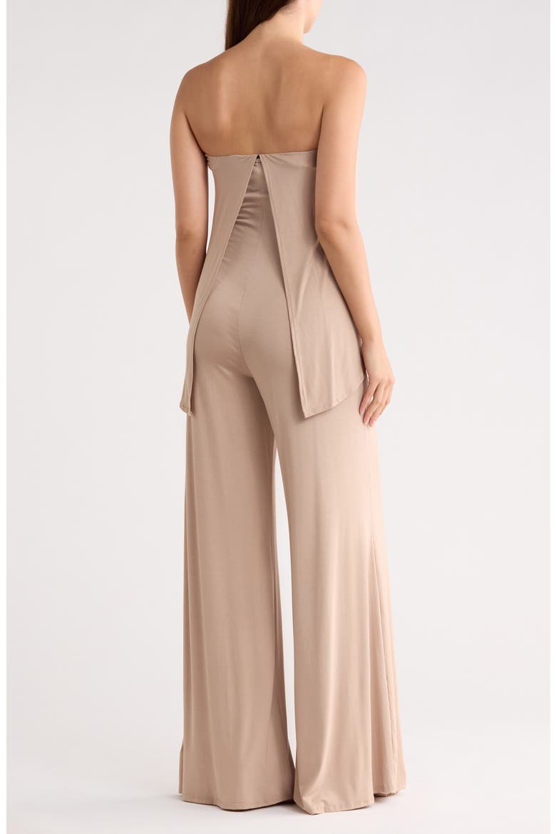 Strapless Popover Jumpsuit, Alternate, color, BRONZE BROWN