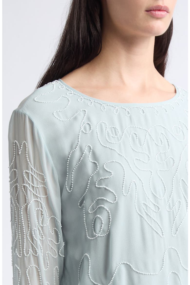 Cirrus Beaded Silk Georgette Top, Alternate, color, BLUE