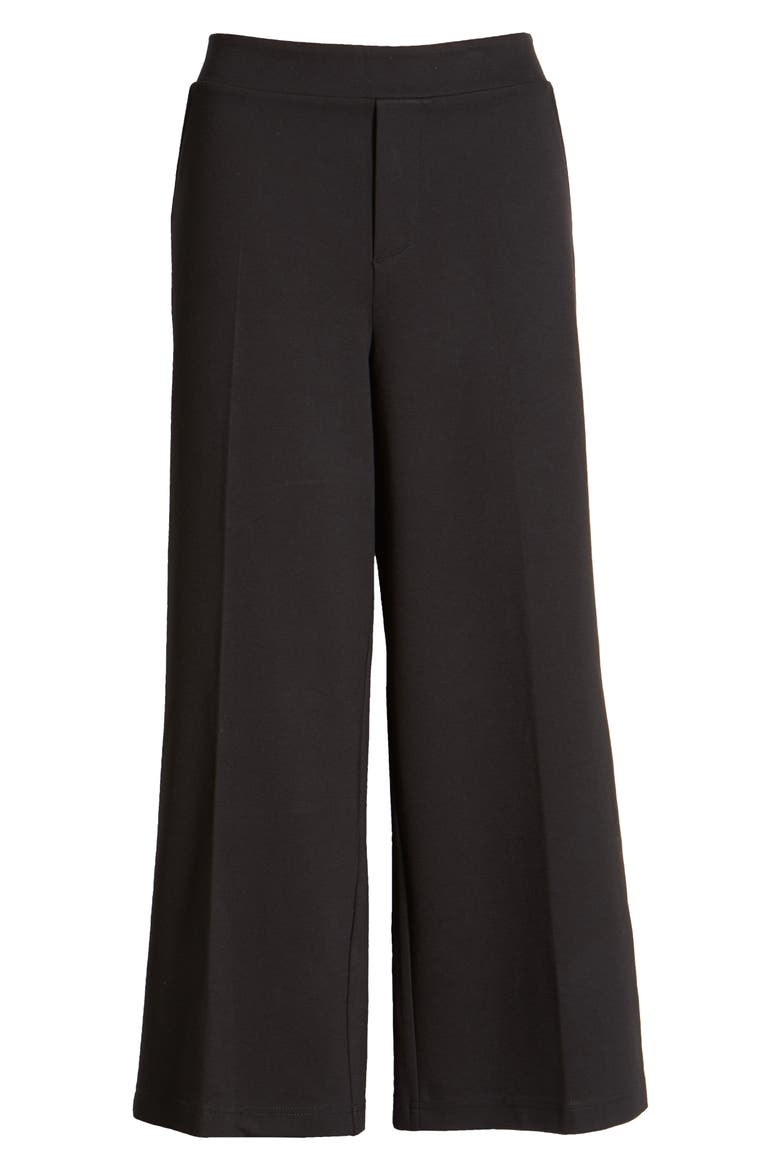 High Waist Crop Wide Leg Pants (Nordstrom Exclusive), Alternate, color, BLACK