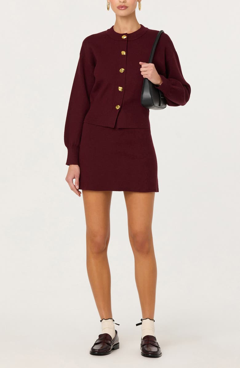 ASTR the Label Aryn Cardigan, Alternate, color, Wine