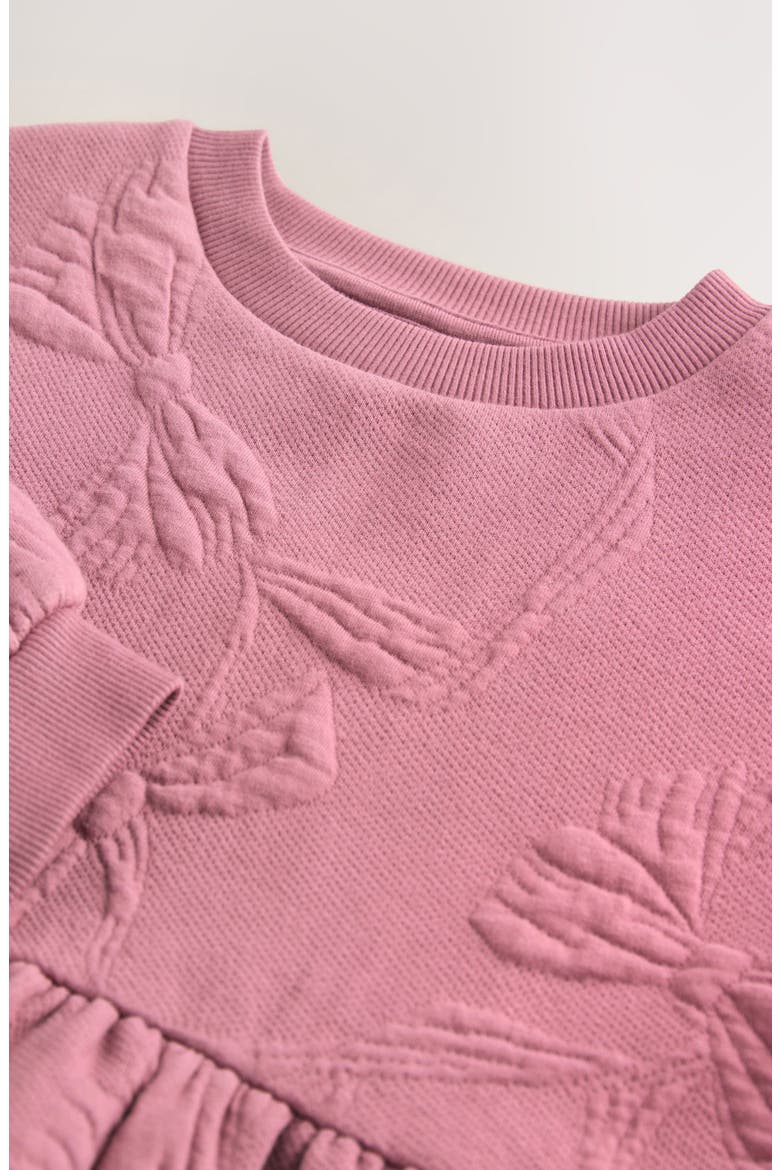 Kids' Bow Sweatshirt Dress, Alternate, color, PINK