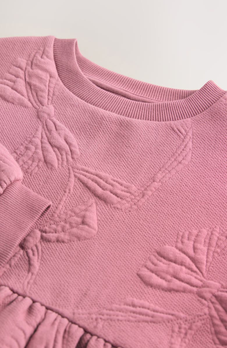 NEXT Kids' Bow Sweatshirt Dress, Alternate, color, Pink
