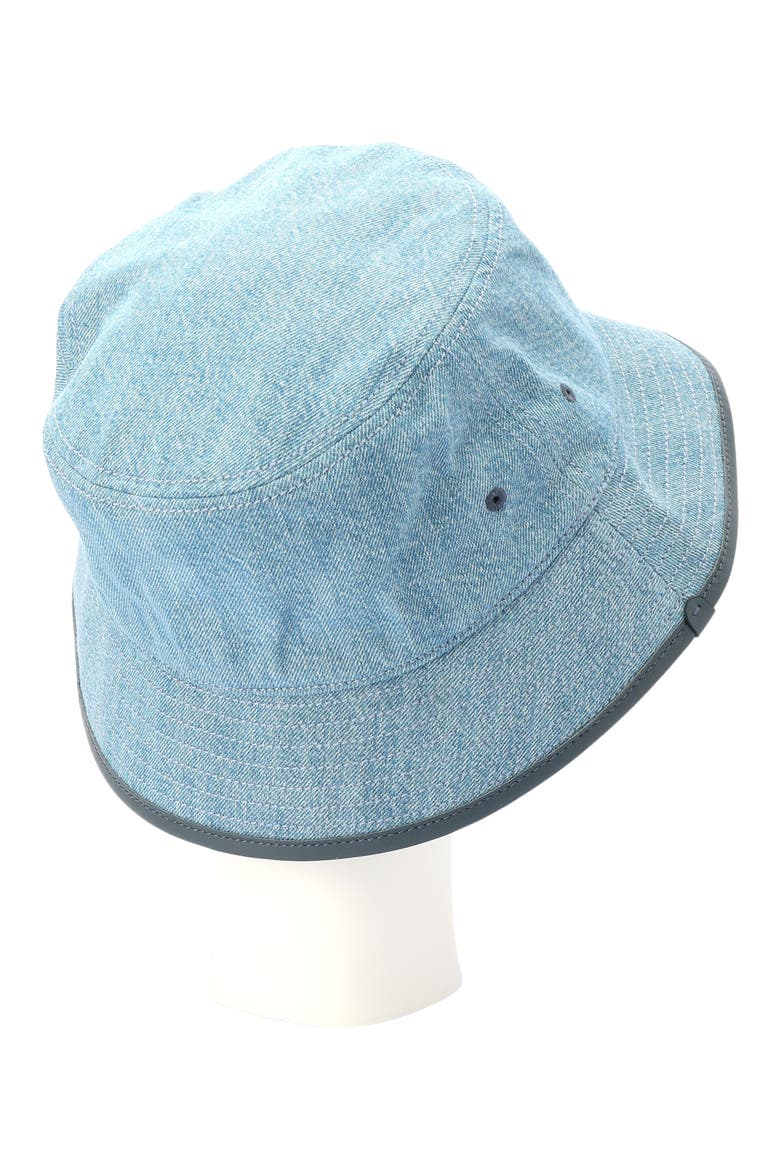 Embroidered Logo Denim Bucket Hat, Alternate, color, INDIGO