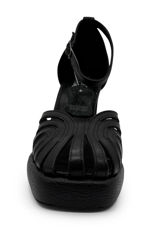 Shop Chelsea Crew Karmel Platform Sandal In Black Leather