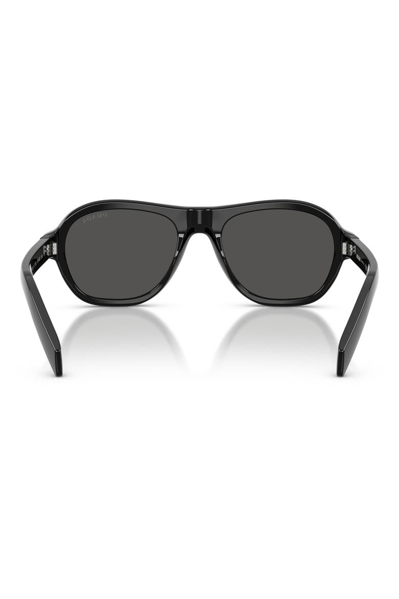 PR D14SF 57mm Pillow Sunglasses, Alternate, color, BLACK / DARK GREY